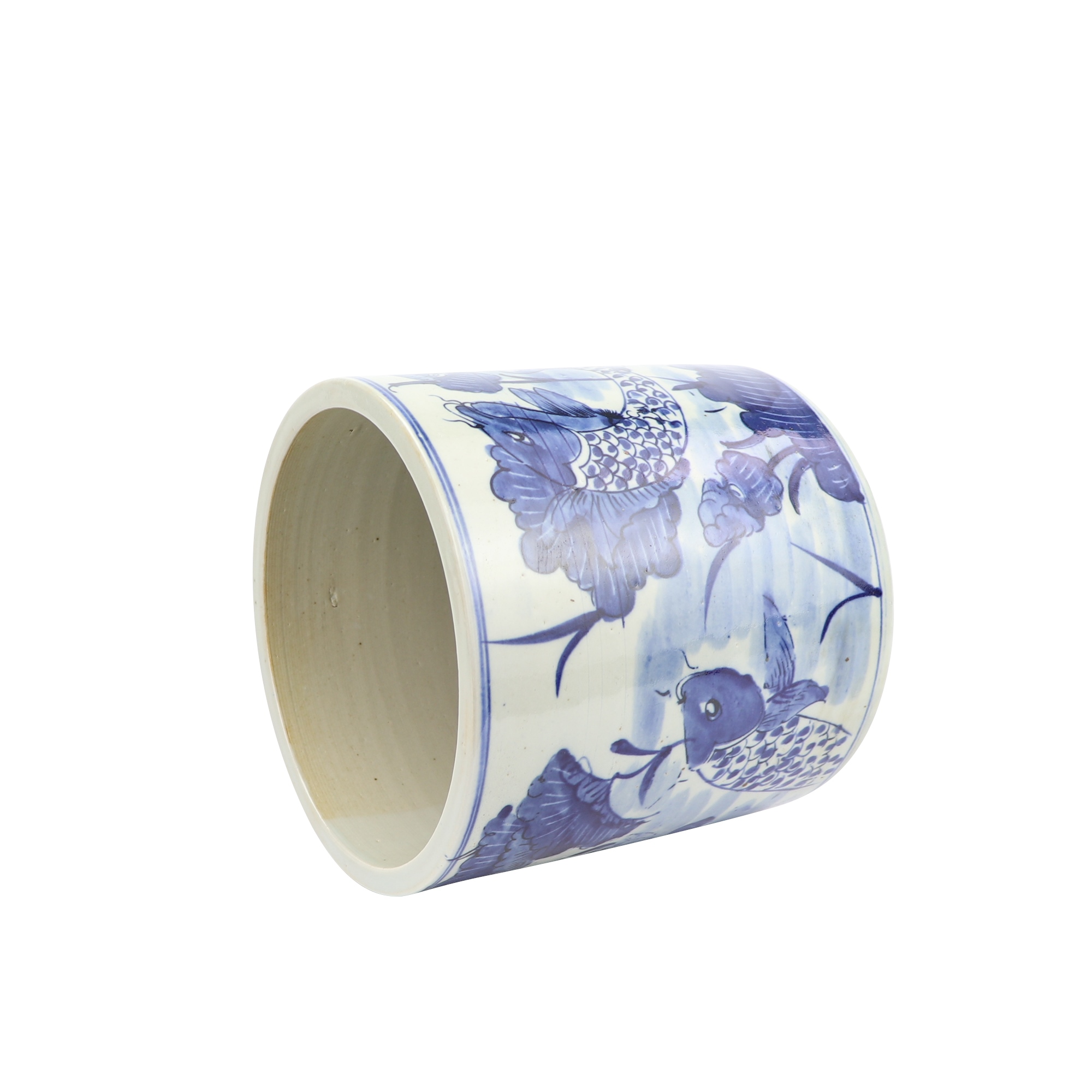 5596 Brush pot with koi fish - Image 4