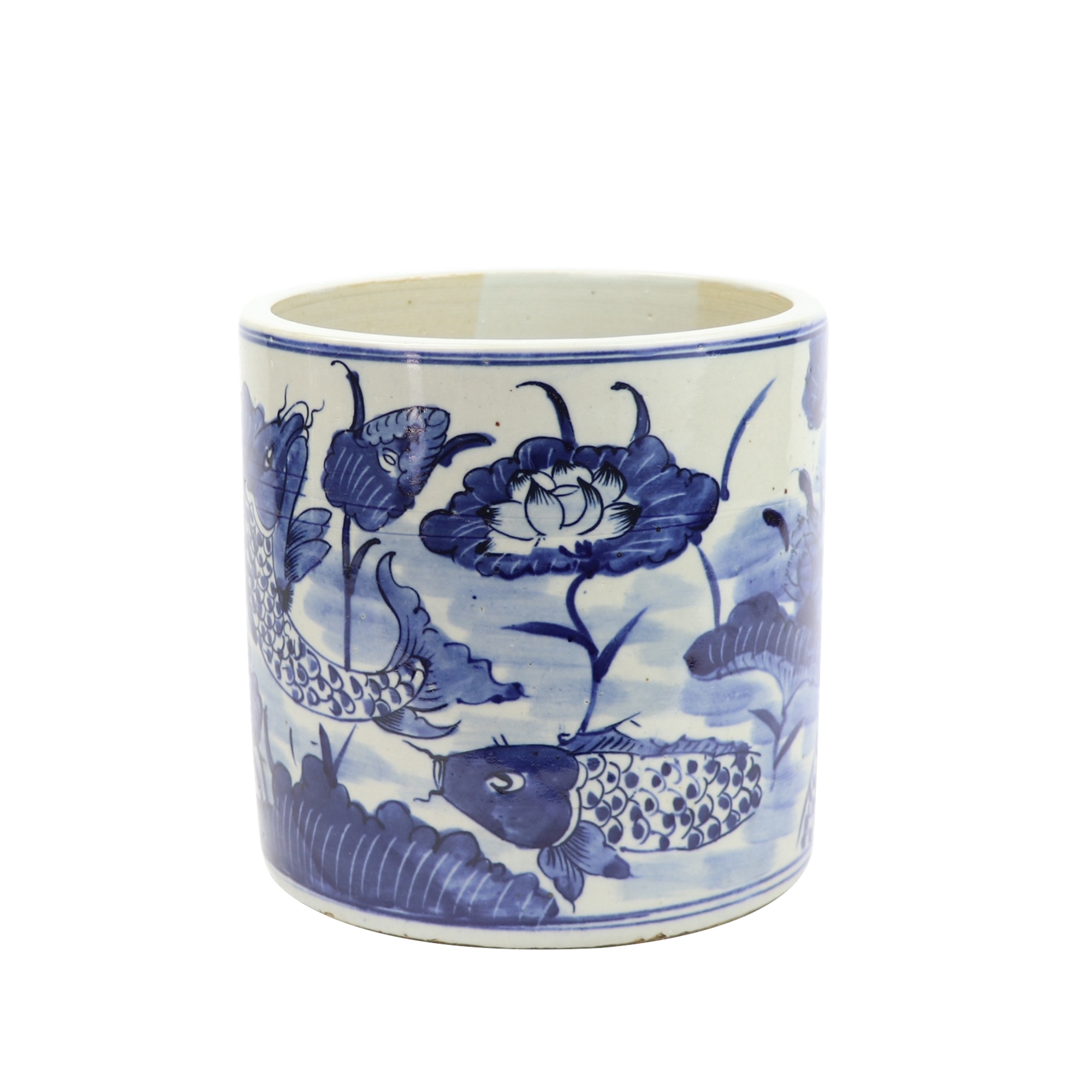 5596 Brush pot with koi fish - Image 3