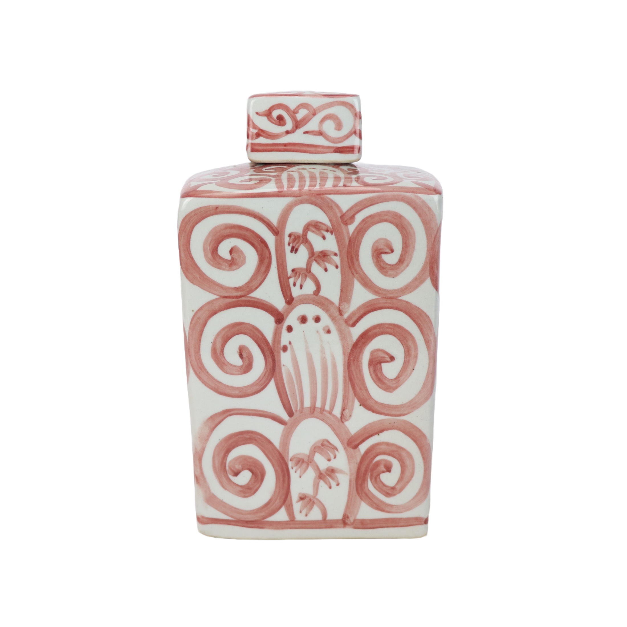7235 Red and white tea jar